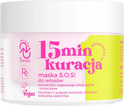 OnlyBio Hair Cycling, 15-minutowa maska-kuracja S.O.S. regenerująca