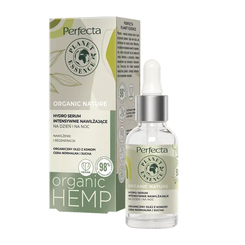Perfecta Planet Essence, Organic Nature, Hydro serum intensywnie nawilżające na dzień i na noc `Organic Hemp`