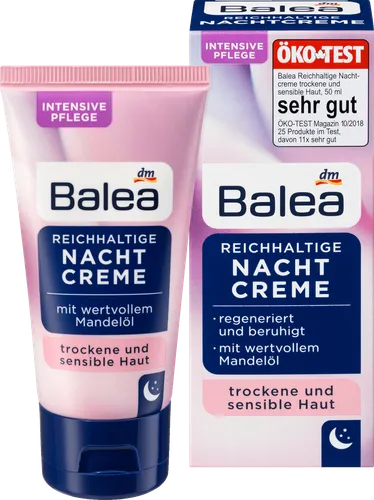 Balea Nachtcreme Reichhaltig (Bogaty krem na noc do skóry suchej i wrażliwej)