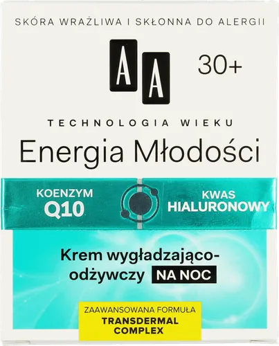 AA Technologia Wieku 30+ Energia Młodości, Krem wygładzająco - odżywczy na noc