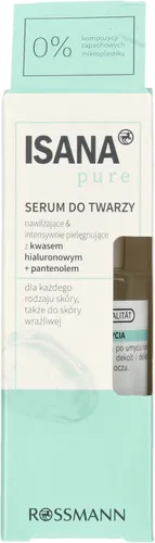 Isana Pure, Serum do twarzy nawilżające i intensywnie pielęgnujące z kwasem hialuronowym i pantenolem