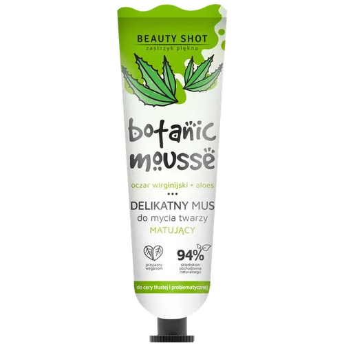 Beauty Shot Botanic Mousse, Delikatny mus do mycia twarzy matujący `Oczar wirginijski, aloes`