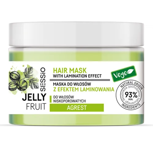 Sessio Jelly Fruit, Hair Mask with Lamination Effect (Maska do włosów z efektem laminowania do włosów niskoporowatych `Agrest`)