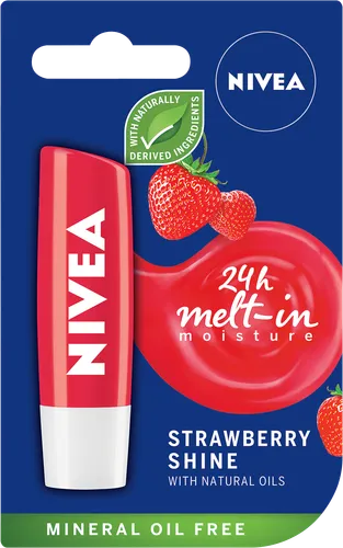 Nivea Strawberry Shine, 24h Melt-in Moisture (Pomadka ochronna truskawkowa) - 1