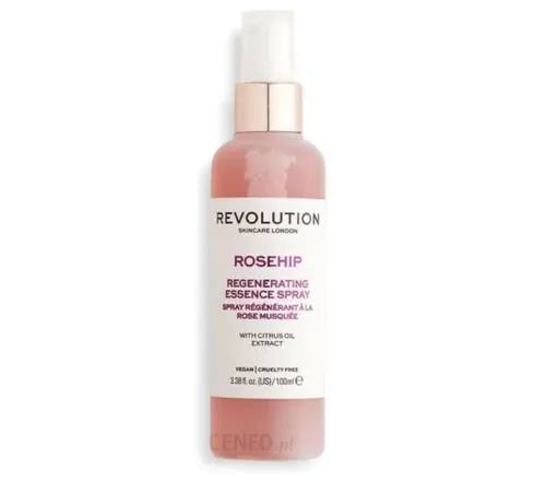 Revolution Skincare Rosehip, Regenerating Essence Facial Spray (Odżywcza  mgiełka do twarzy z  olejkami cytrusowymi i wyciągiem z dzikiej róży)