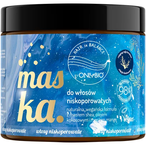 OnlyBio Hair Balance, Maska do włosów niskoporowatych (różne zapachy) - 2