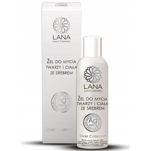 Lana Luxury Cosmetics Silver Collection, Żel do mycia twarzy i ciała ze srebrem