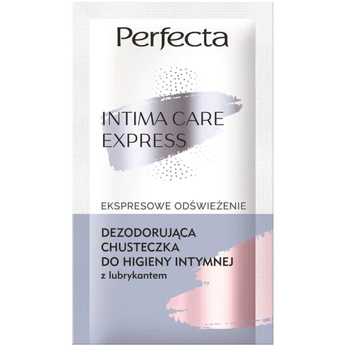 Perfecta Intima Care Express, Ekspresowe Odświeżenie, Dezodorująca chusteczka do higieny intymnej z lubrykantem