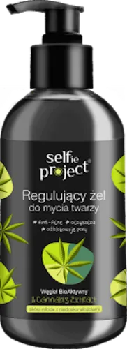 Selfie Project Regulujący żel do mycia twarzy `Konopie`