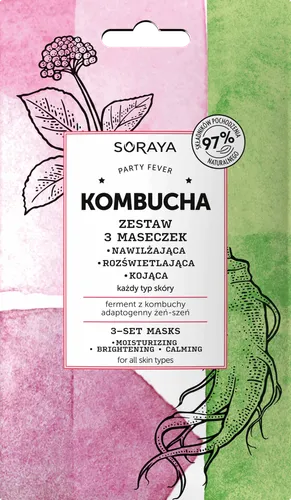 Soraya Kombucha, Zestaw 3 maseczek do każdego typu cery