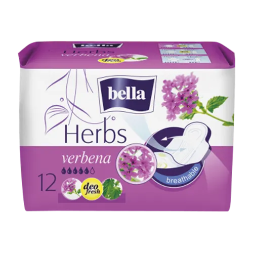 Bella Herbs, Verbena, Podpaski wzbogacone wyciągiem z werbeny