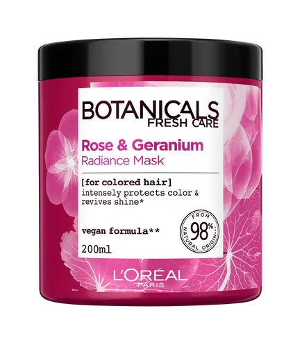 L'Oreal Paris Botanicals Fresh Care, Róża & Geranium, Nadająca blask maska do włosów farbowanych i pozbawionych blasku - 1
