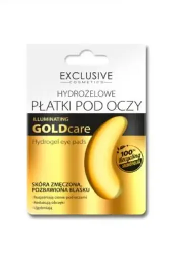 Exclusive Cosmetics Gold Care Illuminating, Hydrożelowe płatki pod oczy