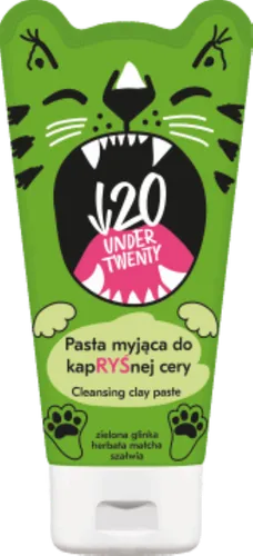 Under Twenty Pasta myjąca do kapRYŚnej cery `Zielona glinka, herbata matcha i szałwia`