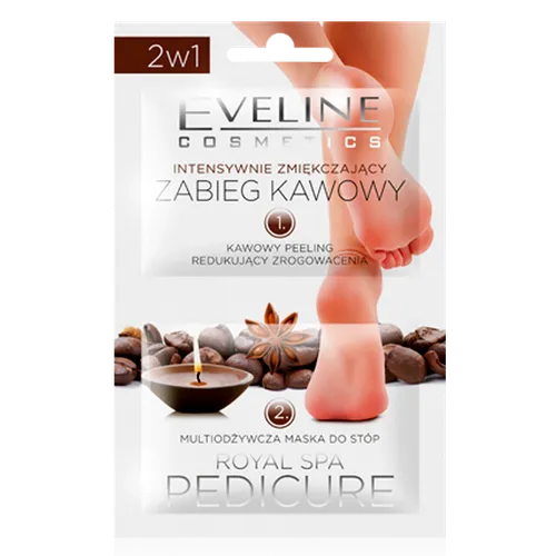 Eveline Cosmetics Royal SPA Pedicure, Intensywnie zmiękczający zabieg kawowy 2 w 1