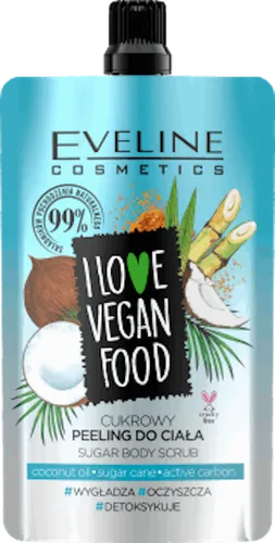Eveline Cosmetics I Love Vegan Food, Peeling do ciała cukrowy kokosowy