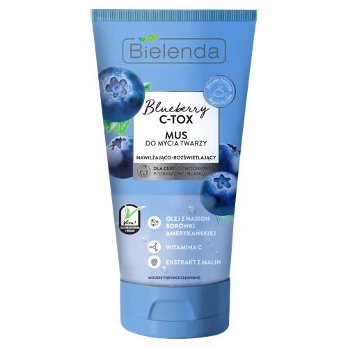 Bielenda Blueberry C-Tox, Mus do mycia twarzy nawilżająco-rozświetlający