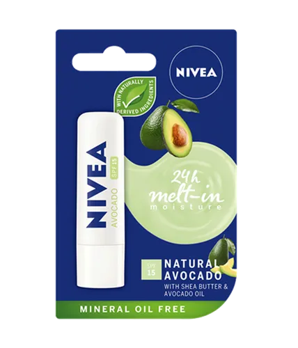 Nivea 24h Melt-in-Moisture Natural Avocado, Pielęgnująca pomadka do ust  SPF 15
