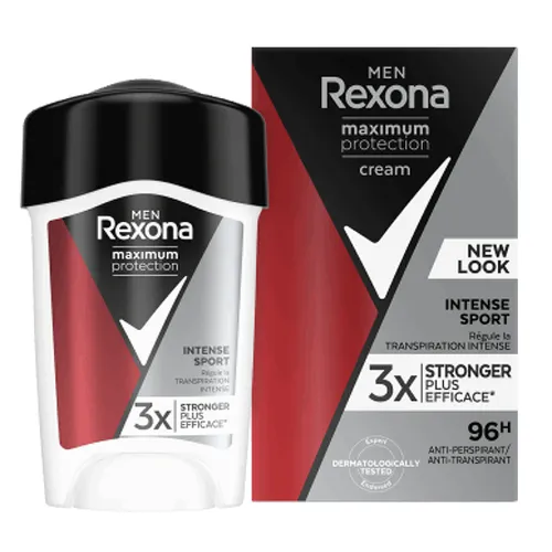 Rexona Men, Maximum Protection Intense Sport Antiperspirant Stick 96h (Kremowy antyperspirant w sztyfcie dla mężczyzn)