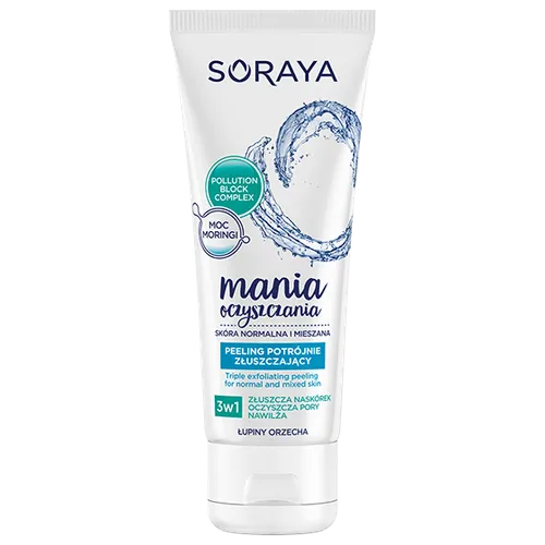 Soraya Mania oczyszczania, Peeling 3 w 1 potrójnie złuszczający do skóry normalnej i mieszanej
