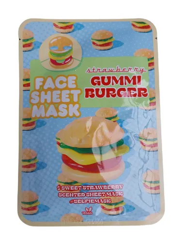 Action Strawberry Gummi Burger, Face Sheet Mask (Maska do twarzy w płachcie)