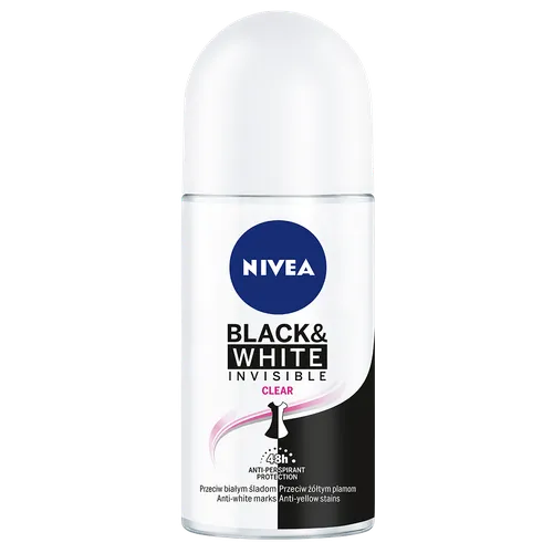 Nivea Invisible Clear, Black & White, Antyperspirant 48h w kulce