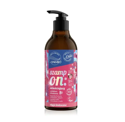 OnlyBio OnlyBio x Wedel, Hair in Balance, Ptasie Mleczko Mascarpone z Malinami, Szampon odświeżający z efektem chłodzenia