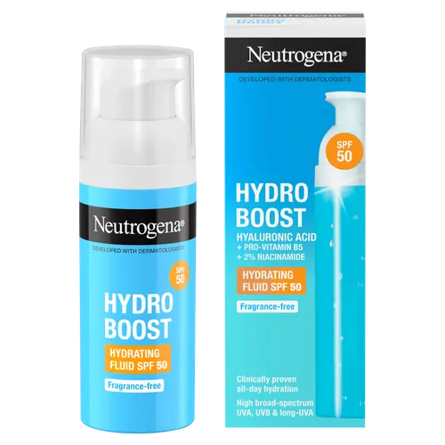 Neutrogena Hydro Boost, Hydrating Fluid SPF50 (Nawadniający krem do twarzy z SPF50)