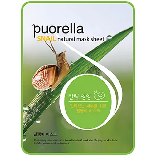 Puorella Snail Natural Mask Sheet (Regenerująca maska do twarzy `Śluz ślimaka`)