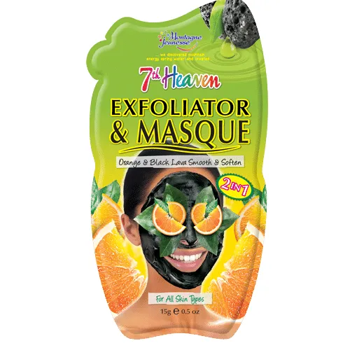 7th Heaven Exfoliator & Masque 2 in 1 (Maseczka z czarną  lawą  i pomarańczą)