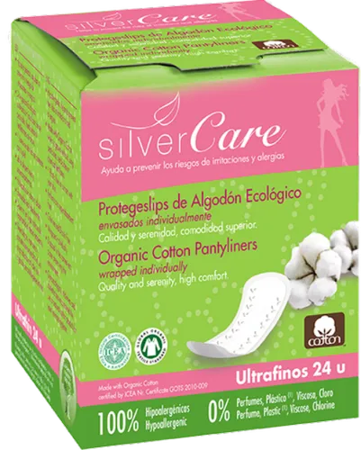 Silver Care Ultra Thin Organic Cotton Panty Liners (Wkładki higieniczne  anatomiczne z organicznej bawełny)