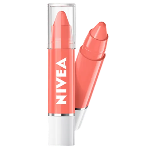 Nivea Coral Crush, Longlasting Melt-in Moisture & Intensive Colour Crayon Lipstick Color Lip Balm (Koloryzujący balsam do ust w kredce)