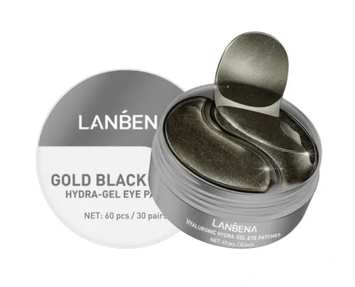 Lanbena Gold Black Pearl Hydra-Gel eye Patches (Płatki przeciwzmarszczkowe z esencją z czarnej perły)