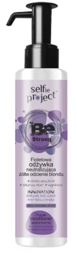 Selfie Project Be Strong, Fioletowa odżywka neutralizująca żółte odcienie blondu, włosy farbowane blond