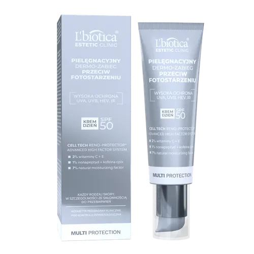 L'biotica Estetic Clinic, Multi Protection, Pielęgnacyjny dermo-zabieg przeciw fotostarzeniu krem na dzień SPF 50