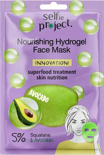 Selfie Project Avocado Nourishing, Hydrogel Face Mask (Hydrożelowa maska odżywcza do twarzy)