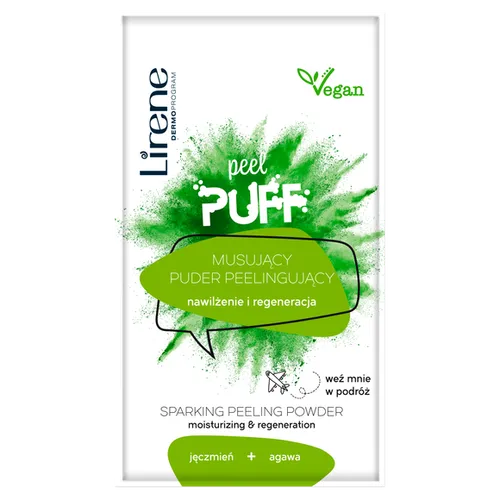 Lirene Dermoprogram Peel Puff, Musujący puder peelingujący `Nawilżenie i regeneracja`