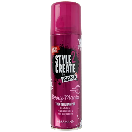 Isana Style 2 Create, Berry mania, Trockenshampoo (Suchy szampon 'Dzikie jagody')