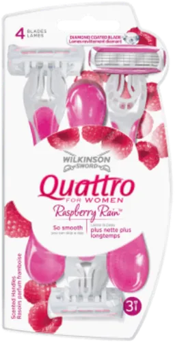 Wilkinson Sword, Quattro for Women Rapsberry Rain (4 ostrzowa maszynka do golenia dla kobiet)
