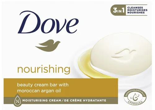 Dove Nourishing Beauty, Cream Bar with Argain Oil 3 in 1 (Odżywcza kremowa kostka myjąca z olejem arganowym)