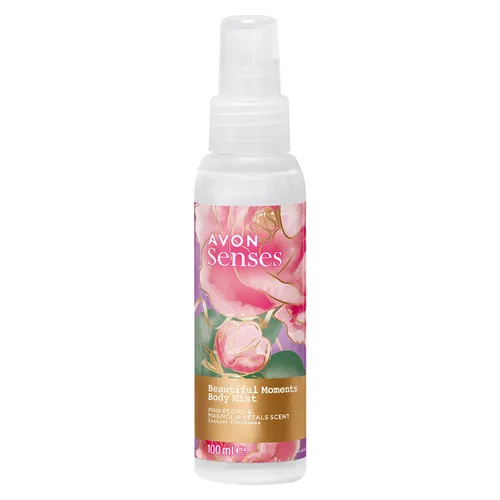 Avon Senses, Beautiful Moments, Body Mist Pink Peony & Magnolia Petals Scent (Mgiełka do ciała)