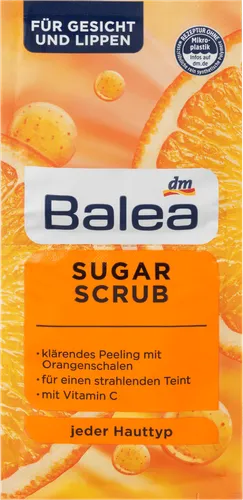 Balea Peeling Sugar Scrub Vitamin C (Cukrowy peeling z witaminą C do twarzy i ust)