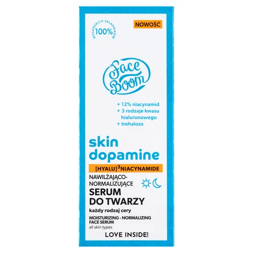 FaceBoom Skin Dopamine, [Hyalu]3 Niacynamide, Nawilżająco-normalizujące serum do twarzy