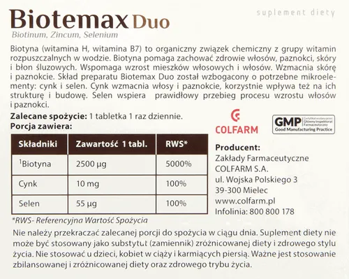 Colfarm Biotemax Duo, Zdrowe i piękne włosy, skóra i paznokcie - 2