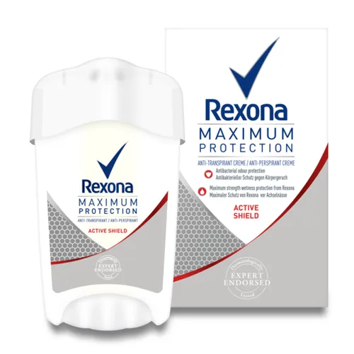 Rexona Maximum Protection, Active Shield, Anti - Transpirant Creme (Antyperspirant w sztyfcie)