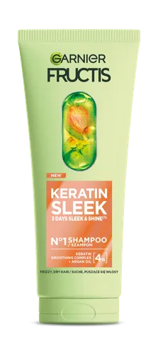 Garnier Fructis, Keratin Sleek, Shampoo (Szampon do włosów suchych i puszących się)