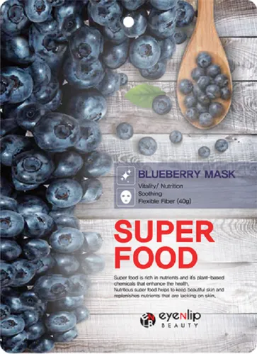 Eyenlip Super Food, Blueberry Mask (Maseczka w płachcie odżywczo-wygładzająca)