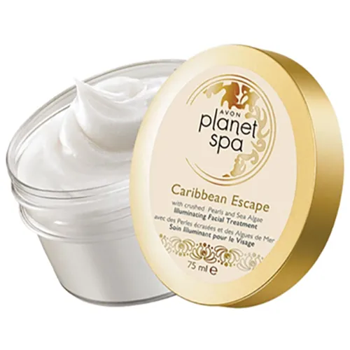 Avon Planet Spa, Carribean Escape, Illuminating Facial Treatment (Rozświetlający żel-krem do twarzy na noc z pyłem perłowym i algami)