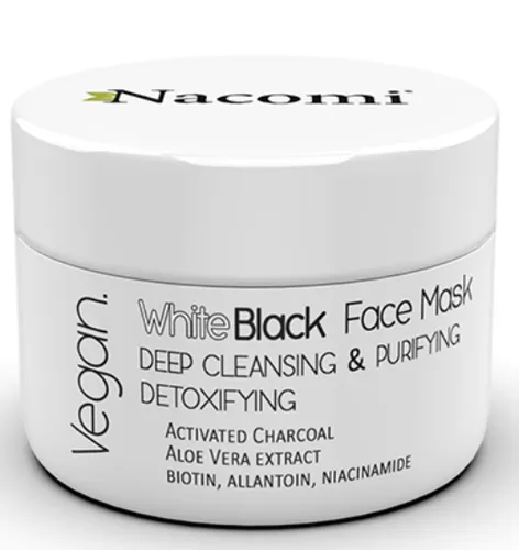 Nacomi White Black Face Mask Deep Cleansing & Purifying Detoxifying (Maseczka z węglem aktywnym)