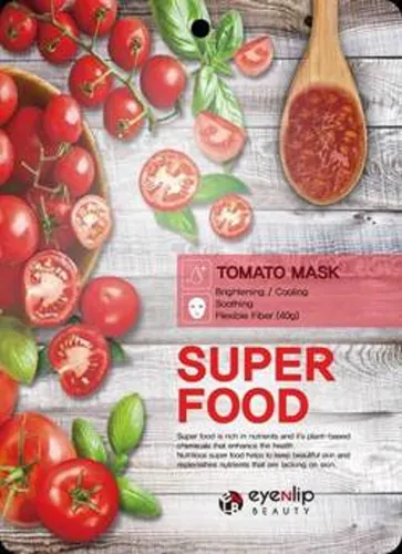 Eyenlip Super Food, Tomato Mask (Maska w płachcie o działaniu rozjaśniającym, chłodzącym i przywracającym witalność)
